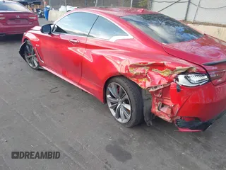 2018 Infiniti Q60 Red Sport 400 with VIN JN1FV7EL1JM630095, listed as a IAAI auction lot 41212992 with 97,970 mi miles and . Bid and sale history available at DreamBid. Image 6.