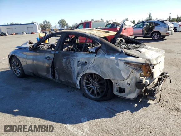 2019 Infiniti Q50 Red Sport 400 with VIN JN1FV7AP2KM761000, listed as a Copart auction lot 41535135 with Not provided miles and Non repairable. Bid and sale history available at DreamBid. Image 2.