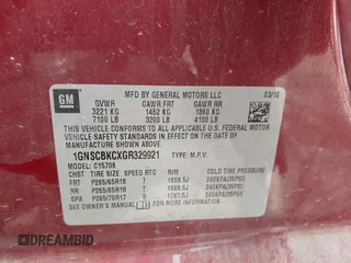 2016 Chevrolet Tahoe LT with VIN 1GNSCBKCXGR329921, listed as a IAAI auction lot 41915654 with 273,945 mi miles and . Bid and sale history available at DreamBid. Image 9.