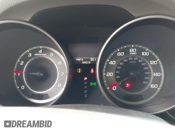 2013 Acura MDX with VIN 2HNYD2H25DH517086, listed as a IAAI auction lot 41748238 with 109,219 mi miles. Bid and sale history available at carsss.com. Image 7.