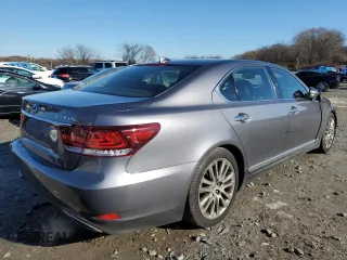 2015 Lexus LS 460 L with VIN JTHGL1EFXF5055493, listed as a Copart auction lot 86601044 with 130,849 mi miles and Salvage title. Bid and sale history available at DreamBid. Image 3.