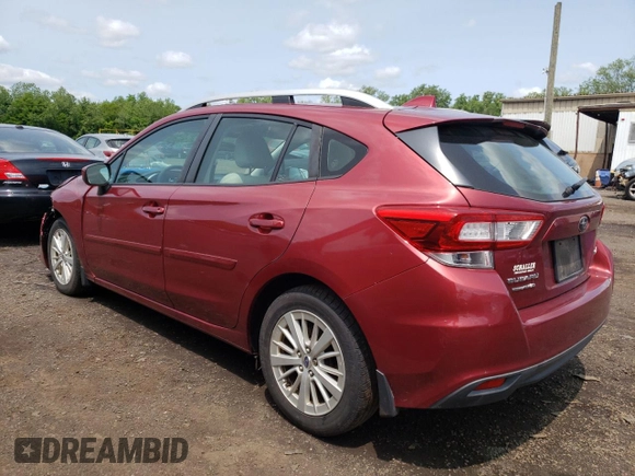 2018 Subaru Impreza Premium with VIN 4S3GTAD65J3722705, listed as a Copart auction lot 58803485 with 116,047 mi miles and Salvage title. Bid and sale history available at DreamBid. Image 2.