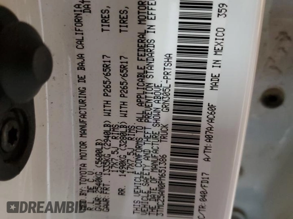 2023 Toyota Tacoma SR z VIN 3TMCZ5AN0PM651386, wystawiony jako Copart lot #51158185 z przebiegiem 23 642 mil mil oraz Szkoda całkowita • Salvage title. Historia ofert i sprzedaży dostępna na DreamBid. Obrazek 14.