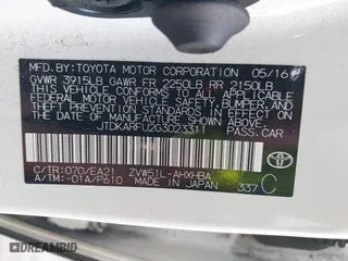 2016 Toyota Prius Four with VIN JTDKARFU2G3023311, listed as a IAAI auction lot 41625483 with 114,334 mi miles. Bid and sale history available at carsss.com. Image 9.