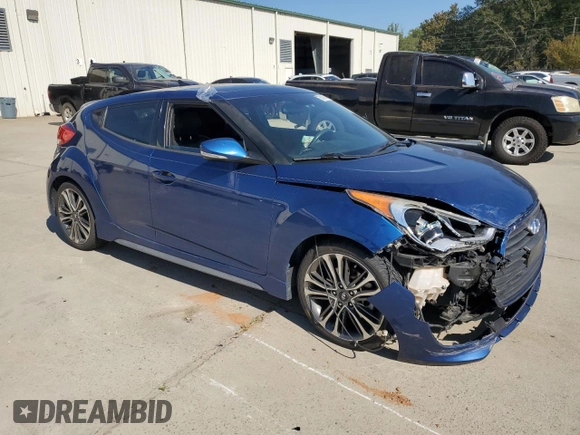 2016 Hyundai Veloster Turbo with VIN KMHTC6AE4GU286497, listed as a Copart auction lot 75417414 with 83,403 mi miles and Salvage Title. Bid and sale history available at carsss.com. Image 4.