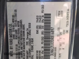 2013 Lincoln MKZ Hybrid with VIN 3LN6L2LU2DR816897, listed as a Copart auction lot 55295105 with 147,743 mi miles and Salvage Title. Bid and sale history available at carsss.com. Image 13.
