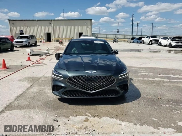 2023 Genesis G70 2.0T with VIN KMTG34TA7PU133747, listed as a Copart auction lot 56338345 with 27,190 mi miles and Salvage title. Bid and sale history available at DreamBid. Image 13.