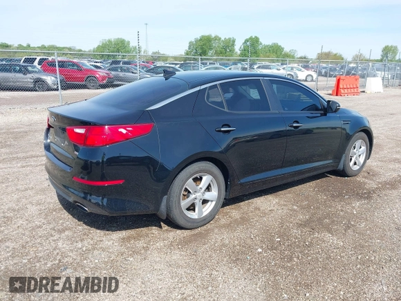 2014 Kia Optima LX with VIN 5XXGM4A76EG346193, listed as a IAAI auction lot 42176760 with 124,702 mi miles and . Bid and sale history available at DreamBid. Image 4.