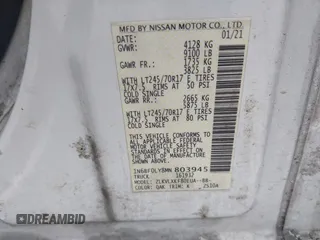 2021 Nissan NV Cargo SV z VIN 1N6BF0LY8MN803945, wystawiony jako IAAI lot #41459255 z przebiegiem 70 324 mil mil oraz . Historia ofert i sprzedaży dostępna na DreamBid. Obrazek 9.