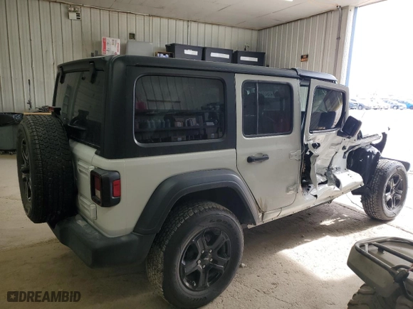 2019 Jeep Wrangler Unlimited Sport S with VIN 1C4HJXDN7KW622545, listed as a Copart auction lot 41647665 with 52,644 mi miles and Salvage Title. Bid and sale history available at carsss.com. Image 3.
