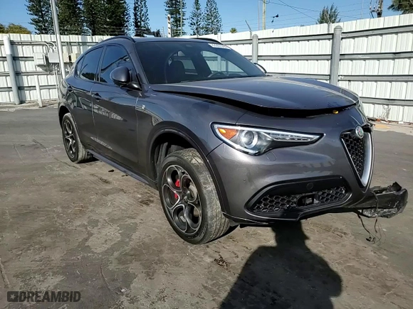 2023 Alfa Romeo Stelvio Ti with VIN ZASPAKBN1P7D54408, listed as a Copart auction lot 83367044 with 12,330 mi miles and Salvage Title. Bid and sale history available at carsss.com. Image 12.