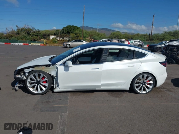 2019 Tesla Model 3 Long Range with VIN 5YJ3E1EBXKF413806, listed as a IAAI auction lot 41321906 with 24,635 mi miles. Bid and sale history available at carsss.com. Image 15.