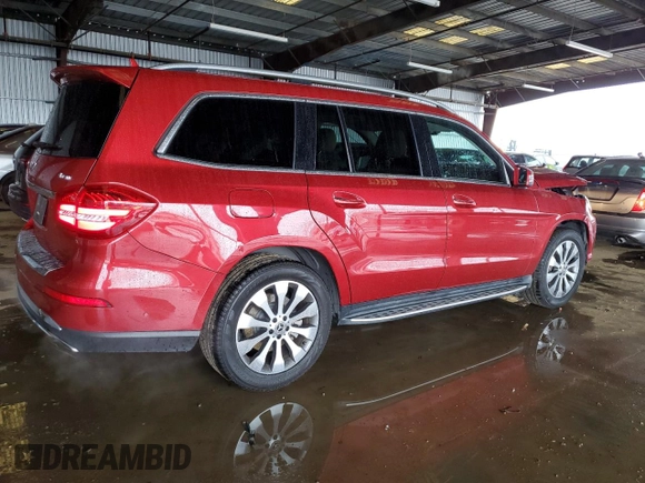 2019 Mercedes-Benz GLS with VIN 4JGDF6EE8KB184050, listed as a Copart auction lot 43813875 with 63,322 mi miles and Salvage Title. Bid and sale history available at carsss.com. Image 3.