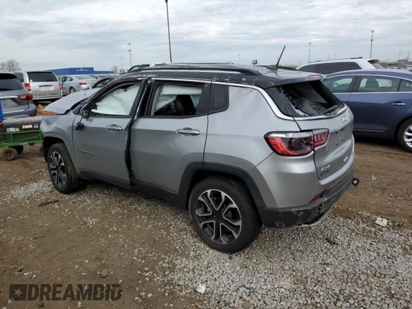 2022 Jeep Compass Limited with VIN 3C4NJDCB4NT113810, listed as a Copart auction lot 54395785 with 38,871 mi miles and Non repairable. Bid and sale history available at DreamBid. Image 2.