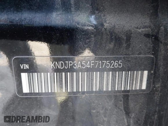2015 Kia Soul + with VIN KNDJP3A54F7175265, listed as a IAAI auction lot 41938782 with 1 mi miles. Bid and sale history available at carsss.com. Image 9.