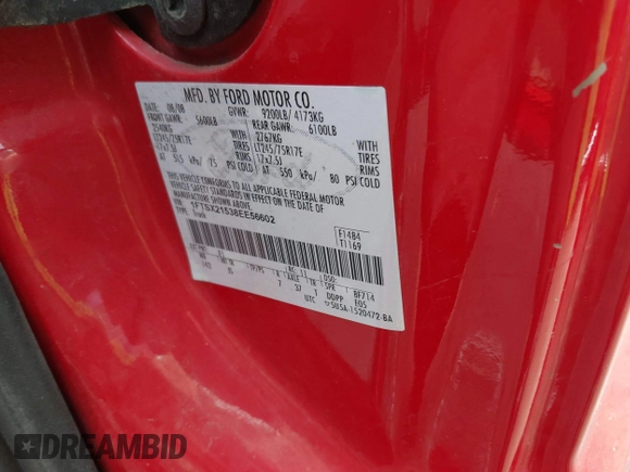 2008 Ford F-250 XL with VIN 1FTSX21538EE56602, listed as a IAAI auction lot 42364301 with 104,546 mi miles and . Bid and sale history available at DreamBid. Image 9.