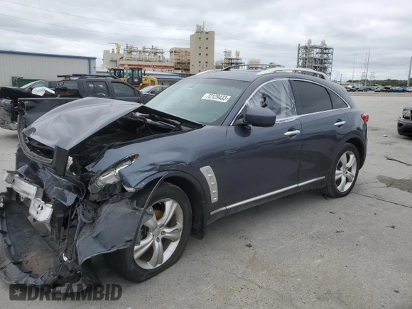 2010 Infiniti FX with VIN JN8AS1MU4AM800865, listed as a Copart auction lot 77106093 with Not provided miles and Salvage title. Bid and sale history available at DreamBid. Image 1.