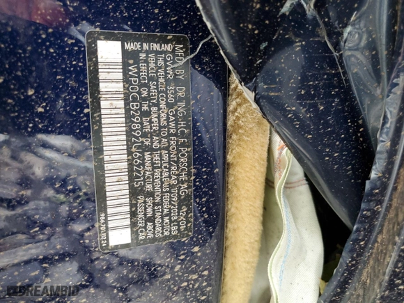 2000 Porsche Boxster S with VIN WP0CB2980YU660930, listed as a Copart auction lot 61270324 with 0 mi miles and Salvage Title. Bid and sale history available at carsss.com. Image 13.
