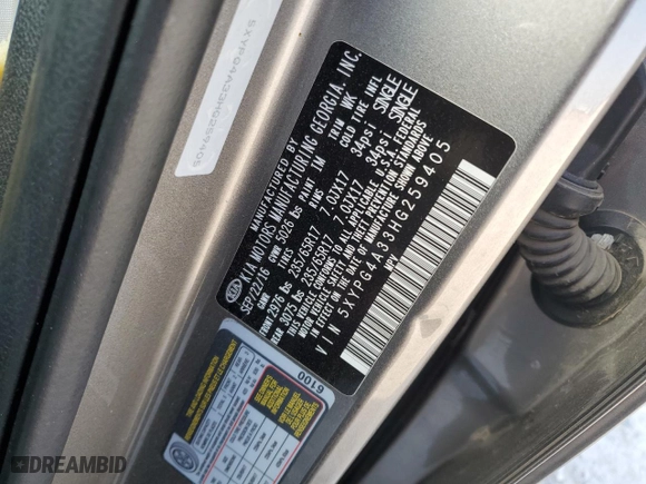 2017 Kia Sorento L with VIN 5XYPG4A33HG259405, listed as a Copart auction lot 49921445 with 128,183 mi miles and Salvage Title. Bid and sale history available at carsss.com. Image 14.