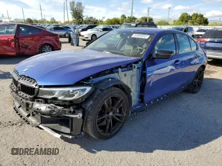 2021 BMW 3 Series M340i with VIN 3MW5U7J00M8B95124, listed as a Copart auction lot 64953032 with 9,483 mi miles. Bid and sale history available at carsss.com. Image 2.