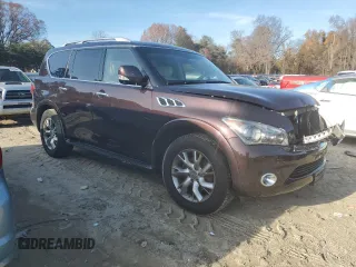 2012 Infiniti QX56 8-passenger with VIN JN8AZ2NC5C9317964, listed as a Copart auction lot 81975304 with 163,819 mi miles and Salvage Title. Bid and sale history available at carsss.com. Image 4.