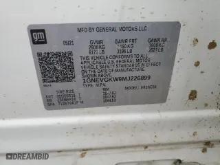 2021 Chevrolet Traverse LT Cloth with VIN 1GNEVGKW9MJ226899, listed as a Copart auction lot 50869765 with 0 mi miles and Salvage Title. Bid and sale history available at carsss.com. Image 13.