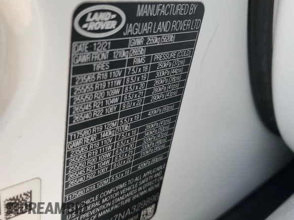 2022 Land Rover Range Rover Velar R-Dynamic S z VIN SALYT2EX7NA329896, wystawiony jako Copart lot #46095575 z przebiegiem 54 878 mil mil oraz Szkoda całkowita • Salvage title. Historia ofert i sprzedaży dostępna na DreamBid. Obrazek 15.
