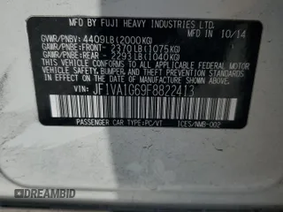 2015 Subaru WRX Limited с VIN JF1VA1G69F8822413, выставлен на аукционе Copart как лот 59721115 с пробегом 166 537 миль миль и Списание • Salvage title. История ставок и продаж доступна на DreamBid. Изображение 12.