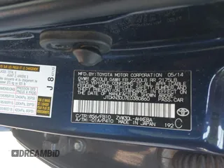 2014 Toyota Prius Four with VIN JTDKN3DU7E0380860, listed as a IAAI auction lot 42308828 with 108,505 mi miles and . Bid and sale history available at DreamBid. Image 9.