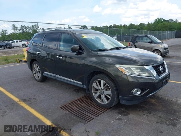 2016 Nissan Pathfinder Platinum with VIN 5N1AR2MM1GC601280, listed as a IAAI auction lot 42169483 with 179,332 mi miles. Bid and sale history available at carsss.com. Image 1.