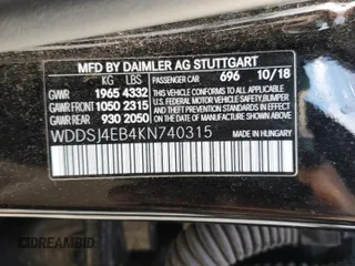 2019 Mercedes-Benz CLA with VIN WDDSJ4EB4KN740315, listed as a Copart auction lot 65589712 with 97,945 mi miles. Bid and sale history available at carsss.com. Image 10.