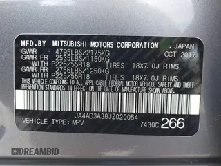 2018 Mitsubishi Outlander SE z VIN JA4AD3A38JZ020054, wystawiony jako IAAI lot #42100256 z przebiegiem 50 100 mil mil oraz . Historia ofert i sprzedaży dostępna na DreamBid. Obrazek 9.