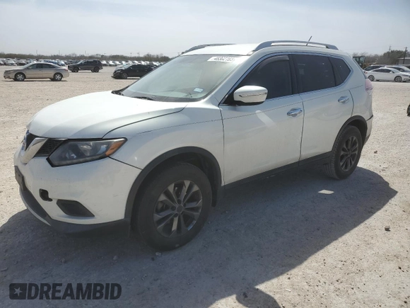 2014 Nissan Rogue SV with VIN 5N1AT2MVXEC844092, listed as a Copart auction lot 48302185 with 96,348 mi miles and Salvage Title. Bid and sale history available at carsss.com. Image 1.