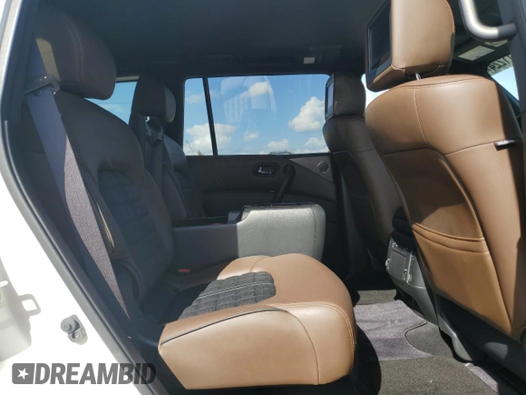 2020 Nissan Armada Platinum with VIN JN8AY2NF5L9360651, listed as a Copart auction lot 80011224 with 28,093 mi miles and Salvage Title. Bid and sale history available at carsss.com. Image 11.