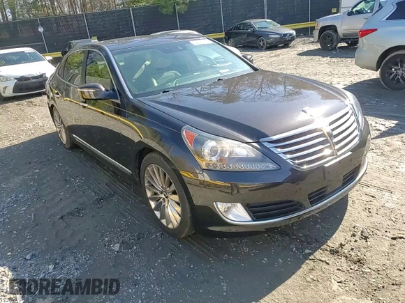 2014 Hyundai Equus Signature with VIN KMHGH4JH9EU083832, listed as a Copart auction lot 50416535 with 92,508 mi miles and Salvage Title. Bid and sale history available at DreamBid. Image 11.