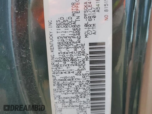 2002 Toyota Sienna LE с VIN 4T3ZF13C32U501321, выставлен на аукционе Copart как лот 57524875 с пробегом 241 795 миль миль и Списание • Salvage title. История ставок и продаж доступна на DreamBid. Изображение 13.