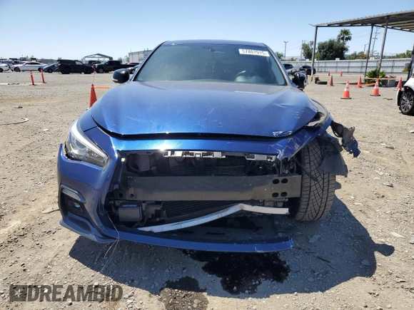 2019 Infiniti Q50 Red Sport 400 with VIN JN1FV7AP4KM761032, listed as a Copart auction lot 57807915 with 85,471 mi miles and Salvage title. Bid and sale history available at DreamBid. Image 5.