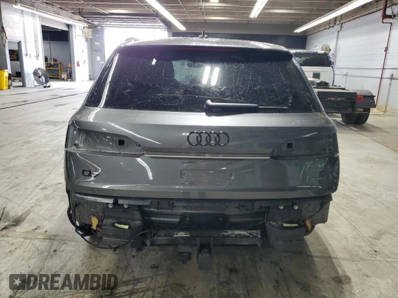 2021 Audi Q7 Premium Plus with VIN WA1LXAF7XMD035947, listed as a Copart auction lot 59604885 with 25,850 mi miles and Salvage title. Bid and sale history available at DreamBid. Image 6.