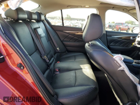 2015 Infiniti Q50 Premium with VIN JN1BV7AP7FM355136, listed as a Copart auction lot 56586325 with 101,384 mi miles and Salvage title. Bid and sale history available at DreamBid. Image 10.