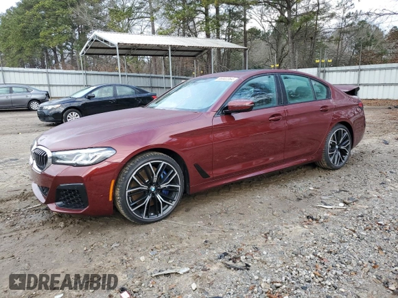 2023 BMW 5 Series 540i xDrive with VIN WBA73BJ07PCN26258, listed as a Copart auction lot 86902364 with 16,347 mi miles and Salvage Title. Bid and sale history available at carsss.com. Image 1.