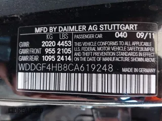 2012 Mercedes-Benz C-Class C 250 Sport with VIN WDDGF4HB8CA619248, listed as a IAAI auction lot 41756718 with 148,156 mi miles. Bid and sale history available at carsss.com. Image 9.