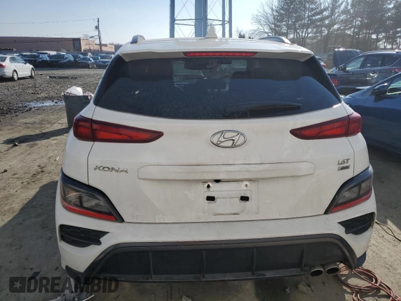 2023 Hyundai Kona N Line with VIN KM8K3CA33PU982969, listed as a Copart auction lot 41630935 with 0 mi miles and Salvage Title. Bid and sale history available at carsss.com. Image 6.