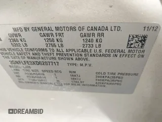 2013 Chevrolet Equinox LTZ with VIN 2GNFLFE3XD6207717, listed as a IAAI auction lot 42083178 with 219,888 mi miles. Bid and sale history available at carsss.com. Image 9.