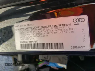 2020 Audi A7 Premium Plus with VIN WAUR2AF21LN017670, listed as a Copart auction lot 58186182 with 25,609 mi miles and Non Repairable. Bid and sale history available at carsss.com. Image 10.