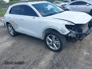 2024 Audi Q3 S line Premium Plus with VIN WA1EECF3XR1042154, listed as a IAAI auction lot 42552601 with 22,881 mi miles and . Bid and sale history available at DreamBid. Image 1.