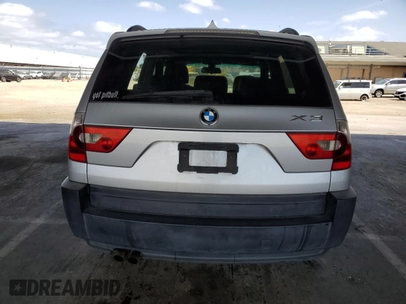 2005 BMW X3 3.0i with VIN WBXPA93485WD06369, listed as a Copart auction lot 53338435 with 102,443 mi miles and Clean Title. Bid and sale history available at carsss.com. Image 6.