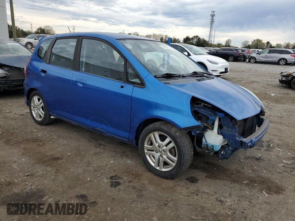 2008 Honda Fit Sport with VIN JHMGD38668S003495, listed as a Copart auction lot 51862285 with 60,592 mi miles and Salvage Title. Bid and sale history available at carsss.com. Image 4.