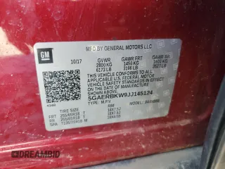 2018 Buick Enclave Essence with VIN 5GAERBKW9JJ145124, listed as a Copart auction lot 45188215 with 89,469 mi miles and Salvage Title. Bid and sale history available at carsss.com. Image 13.