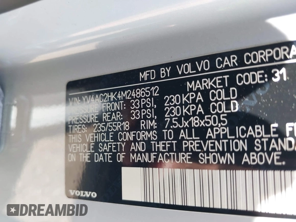 2021 Volvo XC40 Momentum z VIN YV4AC2HK4M2486512, wystawiony jako IAAI lot #42252265 z przebiegiem 56 397 mil mil oraz . Historia ofert i sprzedaży dostępna na DreamBid. Obrazek 9.