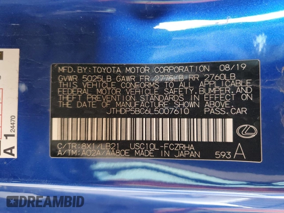 2020 Lexus RC F F z VIN JTHDP5BC6L5007610, wystawiony jako Copart lot #82492464 z przebiegiem 66 693 mil mil oraz Czysty tytuł • Clean title. Historia ofert i sprzedaży dostępna na DreamBid. Obrazek 12.